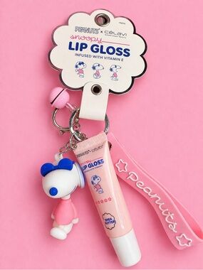 Peanuts Snoopy Pink Lip Gloss Keychain by Celavi - Pink